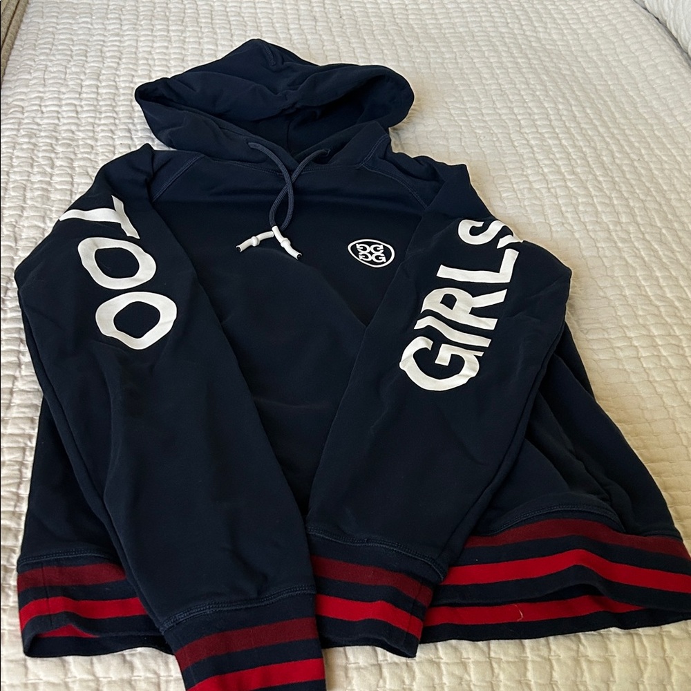 G/FORE Dark Blue Hoodie with White and Red Details